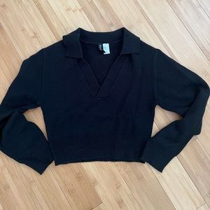 cropped polo sweater